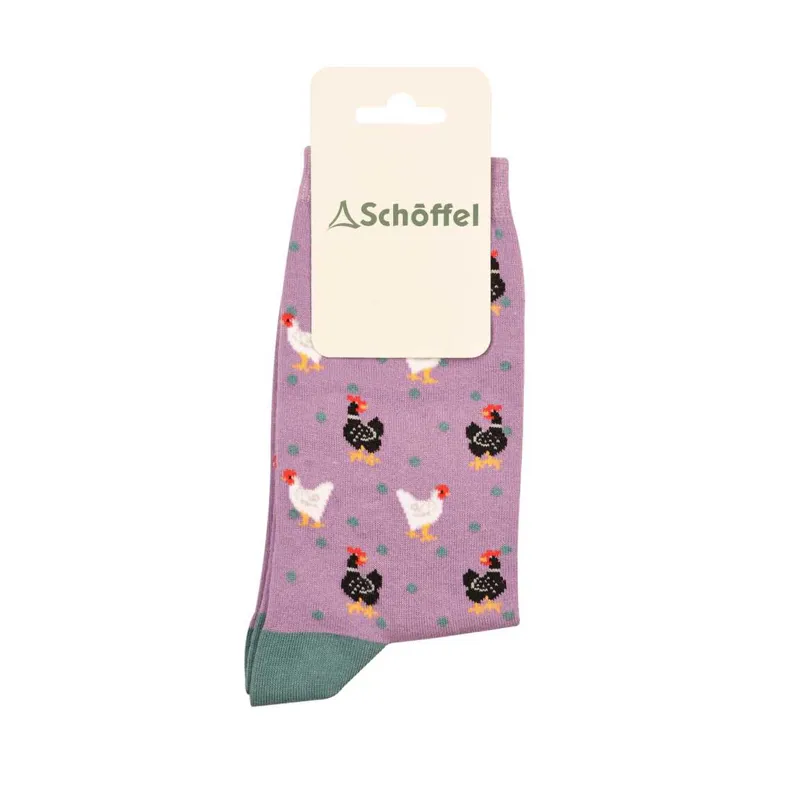 Schoffel Cotton Socks - Lavender Chicken